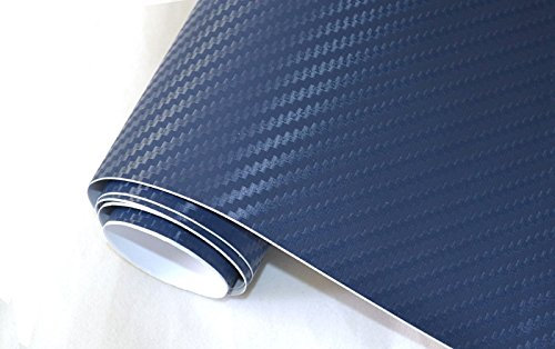 Neoxxim 4,57€/m² Auto Folie - 3D Carbon Folie - BLAU - 100 x 150 cm - Meterware blasenfrei mit Luftkanälen Premium …