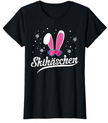 Skihäschen Skihasrl Skibrille Apresski Skihasen Party Kostüm T-Shirt