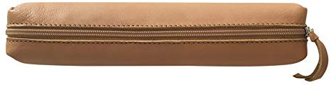 Clairefontaine 410000C Schlampermäppchen slim (aus Leder, 4x2,5x19,5 cm) 1 Stück natur