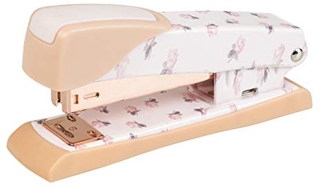 Idena 10421 - Grapadora de oro rosa para tamaño estándar de pinza 24/6, perforado hasta 20 hojas, 1 unidad