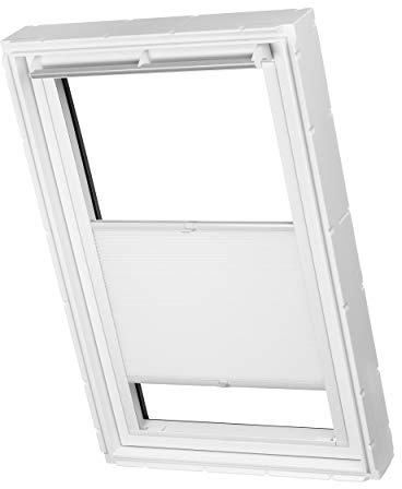 Ventanara® Dachfenster Waben Plissee ohne Bohren passend für Velux Fenster Plisseerollo Faltrollo verspannt Klebemontage (S10, Weiß Tageslicht)