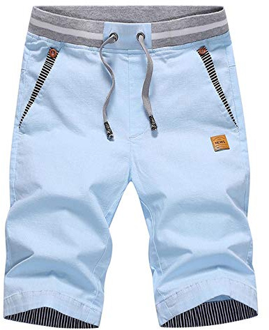 JustSun Short Homme Coton Chino Respirant Short Court Homme