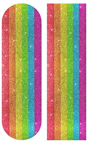 CHIFIGNO Skateboard-Griffband, 22,9 x 83,8 cm, Regenbogen-Glitzer-Tanzbrett, Doppelwippbrett-Aufkleber