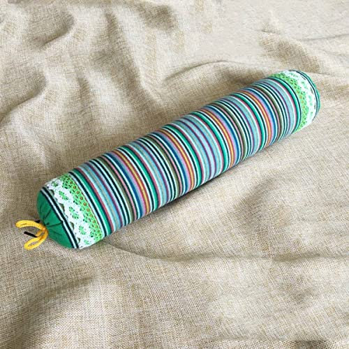 Nacken- und Nackenkissen, Buchweizen-Zylinder-Nackenkissen mit Kissenbezug Bio-Baumwolle Nackenstütze Nackenschmerzen Linderung atmungsaktiv kühler Schlaf für Rücken- und Seitenschläfer (Farbe : G)