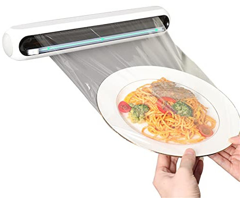 Yusheng Dispensador de láminas con dispositivo de corte, organizador magnético y ventosa con cortador de láminas, organizador reutilizable de láminas y film transparente