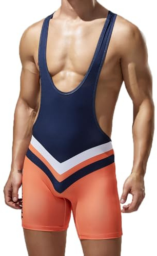 SPNSSTCR Men Wrestling Singlets Athletic Supporters Bodysuits Slim Fit Sports Active Jumpsuits Leotard One Piece