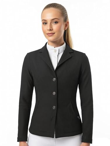 Preto Ladies Horse Riding Premium and Comfortable Summer Jacket in Black (Black, UK14)