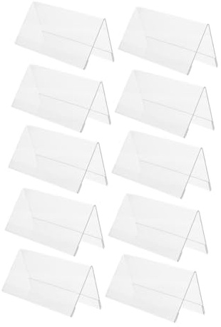 GARIOUANS 10 Piezas Soporte Transparente para Placa de Nombre de Escritorio Acrílico Señal Doble Cara para Conferencias para Bodas Oficinas y Tiendas