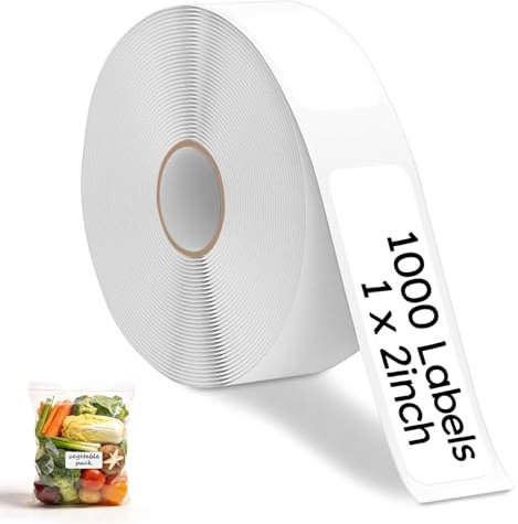 1000 Etichette per Congelatore Autoadesive 2.5x5 cm - Rimovibil, Resistenza all'Acqua/Olio e allo Strappo, Etichetta Congelata per Barattoli, Contenitori per Alimenti e Organizzazione della Dispensa