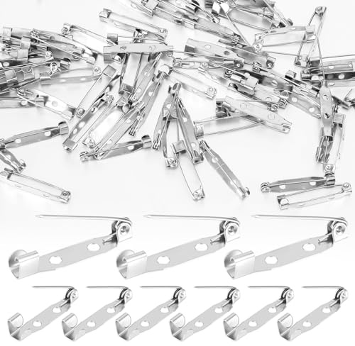 Lot de 60 épingles à nourrice - Pour le bricolage - Petites broches de sécurité - Pour le bricolage et le bricolage (25 à 30 mm, argenté)