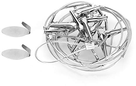 Tnfeeon Wire Rope Photo Clamp/Holder, Steel Hanging Clamp/Holder for Photos and Postcards, Versatile Wall Decoration for Home and Office Use