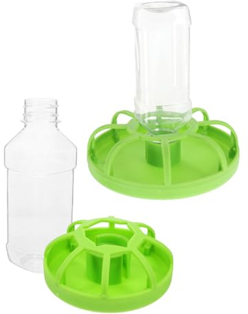GARIOUANS Lot de 2 Sets de Mangeoires pour Cailles et Poussins Distributeurs de Nourriture en Plastique Solide Capacité Adaptée Mangeoire pour Cage à Volailles du Gaspillage