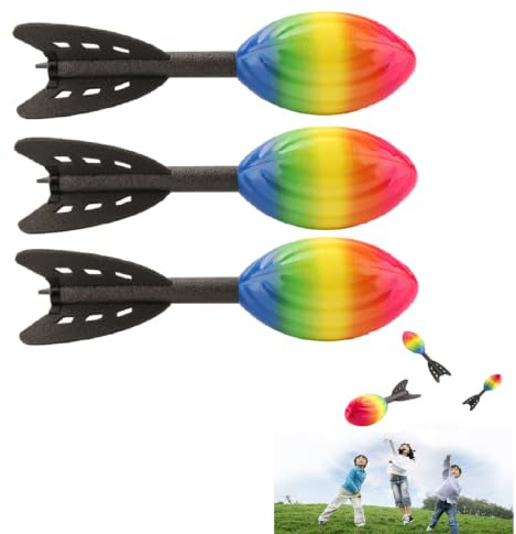 3x Rocket Howler Ball | Long Distance Throwing Football | Howling Foam Ball | PU Soft Whistle Throw Rocket Foam Football With Optimizing Tail Hand Grip- Beach Games Party Favors Indoor And Outdoor Fun