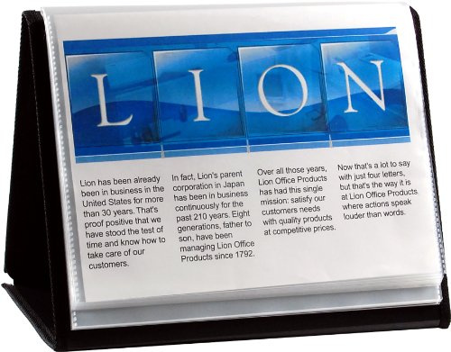 Lion Flip-N-Tell Display Book-N-Easel, Letter, 20 Double Sided Pocket, Horizontal, 1 Easel Display Book (39008-H)