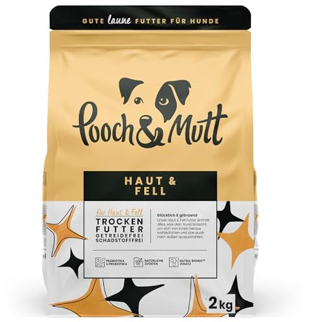 Pooch & Mutt - Haut & Fell, Getreidefreies Alleinfutter für Hunde für Haut und Fell, Hering und Leinsamen, 2 kg
