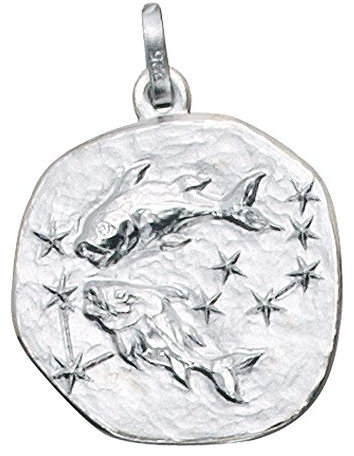 Jobo Anhänger Sternzeichen Fische 925 Silber matt Sternzeichenanhänger