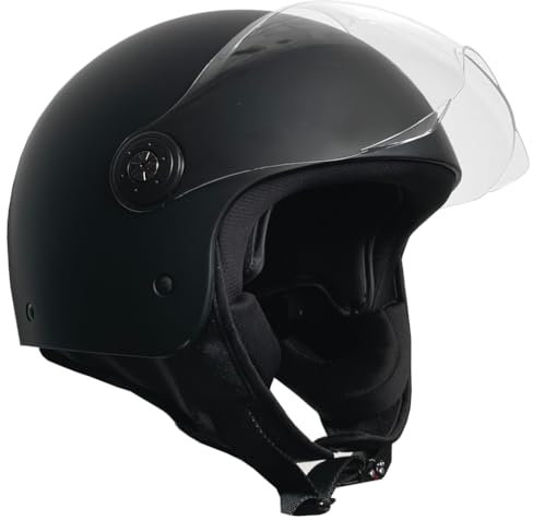 Jethelm Helm Motorradhelm RALLOX 229-2 Größe M Chopper ATV matt schwarz