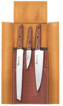Cangshan W Series 59953 4-Piece Leather Roll Knife Set