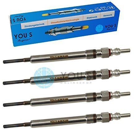 4 Stück YOU.S Original Glühkerzen Länge: 130,0 mm Spannung: 4,4 V - 03L963319