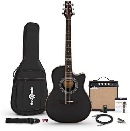 Roundback Elektro Akustisk Gitarr från Gear4music med Tillbehör