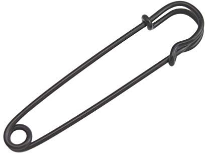 Wuuycoky Schwarz Sicherheitsnadel, Sicherheitsnadel, erhältlich in verschiedenen Größen Lenght:76 mm,Width:16mm,10 Pcs