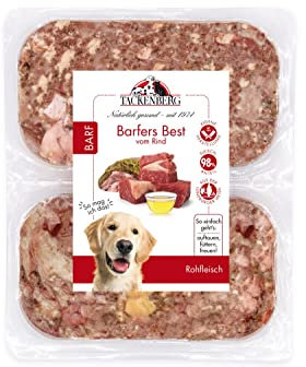 TACKENBERG Barfers Best vom Rind für Hunde - 14 x 500 g - leckeres Frostfleisch als Hundefutter in Premiumqualität - geeignetes Gefrierfutter für deinen Vierbeiner - ohne Zusatzstoffe