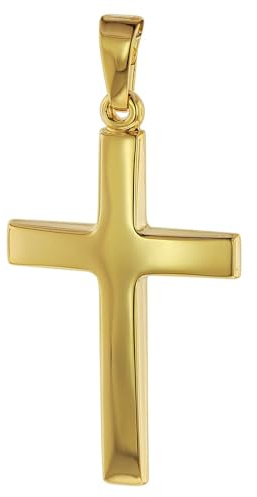 trendor Kreuz-Anhänger Gold 750 (18 Karat) 32 x 17 mm Damen und Herren Goldanhänger, Kreuzanhänger, Geschenkidee, eleganter Schmuck aus Echtgold 75095