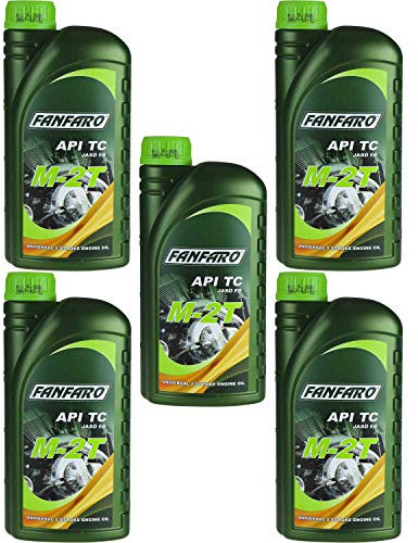 5x1 Liter FANFARO M-2T Universal 2-Takt API TC Motorrädöl Zweitakt Motoröl Öl