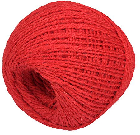 Jute Twine Garden Twine, 50m Natural Jute String Jute Rope for Floristry, Gifts, DIY Arts&Crafts, Decoration, Bundling, Gardening and Recycling Red