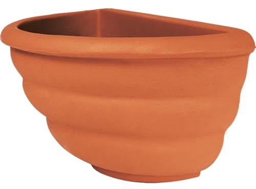 Decor Space Vaso Gerla a parete Thea in resina per piante e fiori Made in Italy da esterno (Terracotta)