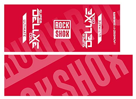 BUSEB Aufkleber for Fahrrad-Stoßdämpfer Rock-Shox SUPER D.E.L.U.X.E Coil Aufkleber for Dämpfer MTB-Stoßdämpfer Fahrradaufkleber (Color : Red)