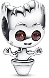 Charm Marvel Groot en argent sterling avec cristal marron