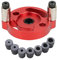 Kit de Gabarit de Cheville à Centrage Automatique Vertical 2/3/4/5/6/8/10mm,Guide de Perçage de Cheville à Bois,Gabarit de Trou de Poche,Localisateur de Perforateur,Kit de Perforateur (Rouge)