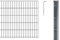 Alberts 673307 Doppelstabmattenzaun als 27 tlg. Zaun-Komplettset | verschiedene Längen und Höhen | anthrazit | Höhe 143 cm | Länge 25 m
