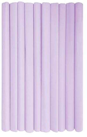 Interdruk - Rollos de papel crepé para niños, bricolaje y decoraciones - Paquete de 10 rollos (50 cm x 200 cm, 28 g/m2) - 36 morado lavanda pastel