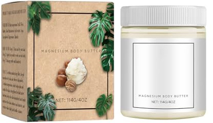 KAVLEE Neuropatikräm, magnesium kroppssmör, magnesiumkräm för neuropati, djupt återfuktande, håller det mjukt och smidigt, lämpligt för alla hudtyper (114 g/1 fot)