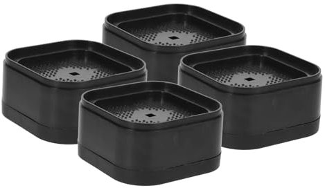 KOCKSHION Almohadillas Antivibración Para Lavadora Elevadoras 4 Piezas Negras, Estabilizadores Antideslizantes De Material Duradero, Amortiguadores Para Uso Doméstico y Comercial