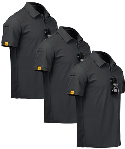 ZITY 3 Pack Polo Hombre Manga Corta Secado Rápido Transpirable Camiseta Hombre Polo Verano Casual Sport Camisa Regular Fit Golf Polo Shirts