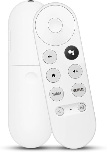 G9N9N Télécommande Vocale Bluetooth pour Google Chromecast TV 4K Snow, Compatible avec Google TV, Netflix, Films Youtube, Télécomando Streamer Télécommande 4K HDR, Contrôle Vocal