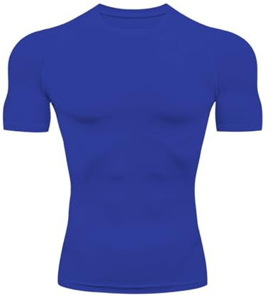 HYCOPROT Compression pour Hommes Haut de Compression à Manches Courtes T-Shirt Baselayer Athlétique Sport à Séchage Rapide Fitness Gym