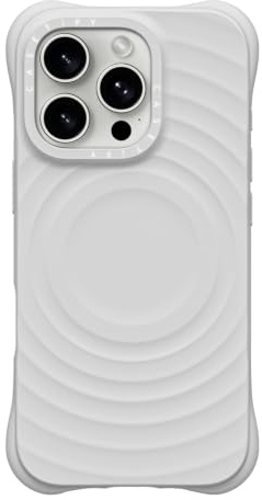 CASETiFY Ripple iPhone 16 Pro Case [Silicone/Compatible with Magsafe / 6.6 ft. 2X Military Grade Drop Protection] - Pebble Grey