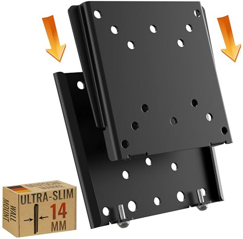 RICOO Support Mural écran PC Fixe Plat Ultra-Slim F0311 Universel 13-32 (33-81cm) Fixation Murale Moniteur LED/LCD/TFT VESA 50x50-100x100