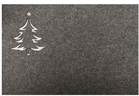 ggm® Tischset Weihnachtsmotiv Tannenbaum Platzset 45x30cm hellgrau meliert