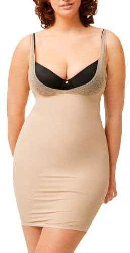 YSABEL MORA Vestido Moldeador Reductor Efecto Adelgazante Define Curvas Vientre Plano Control Abdomen Glúteos Confort Encaje Floral Tela Suave Ajuste Ergonómico Imperceptible.