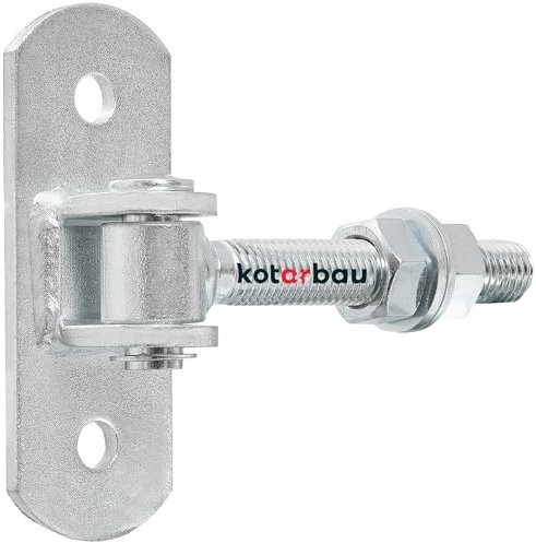 KOTARBAU® Cardini Per Cancello - Acciaio - 130 mm M18 - Argento - Cardine Regolabile per Cancello - Cerniera Zincata - Per Cancelli Da Giardino E Legno - Cerniere Portone Ferro