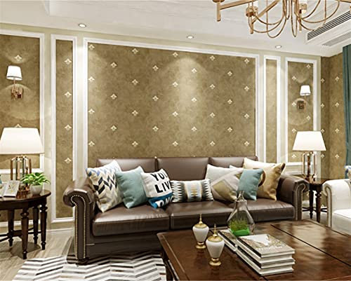 JFIA65A Papel Tapiz 3D No Tejido Retro Papel Tapiz Fondo TV Sala Estar Dormitorio (Color : Retro Yellow)