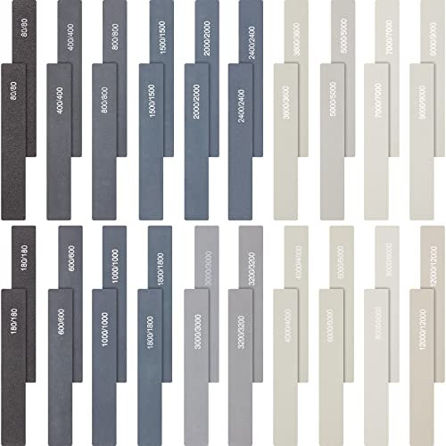Honoson 40 Bastoncini Abrasivi per Lucidatura per Modelli in Plastica Utensili per Lucidatura di Metallo e Legno Accessori Carta Vetrata Mini Levigatrice a Dito (Grana Bassa e Grana Alta, Muffa)