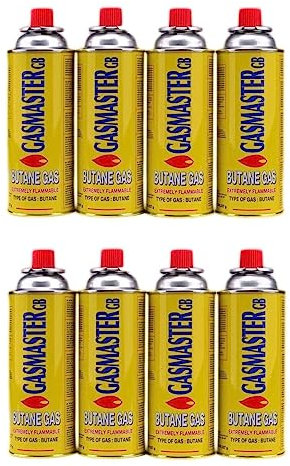 B2C BUTANE GAS BOTTLES CANISTERS FOR PORTABLE STOVES TORCHES COOKERS GRILL HEATERS CHEF WAND 227g cans (8)