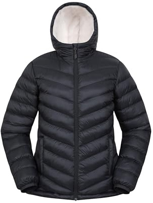 Mountain Warehouse Seasons Womens Hooded Padded Jacket | Lightweight & Water Resistant Fur-Lined Coat, Tested to -40C, Insulated to Keep Warm on Cold Days, Ffor Winter, Light Rain