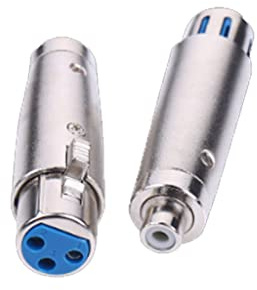 Alnicov 2PCS RCA till XLR Adapter 3pin XLR hona till RCA hona adapter för ljudmikrofon